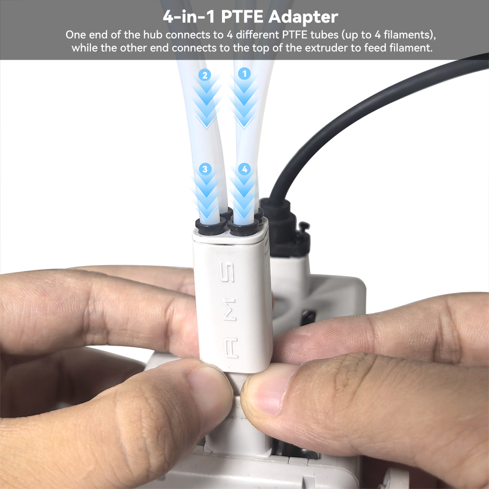 3D Printing Cnc - Geüpgradede 4-in-1 PTFE-adapter voor Bambu Lab