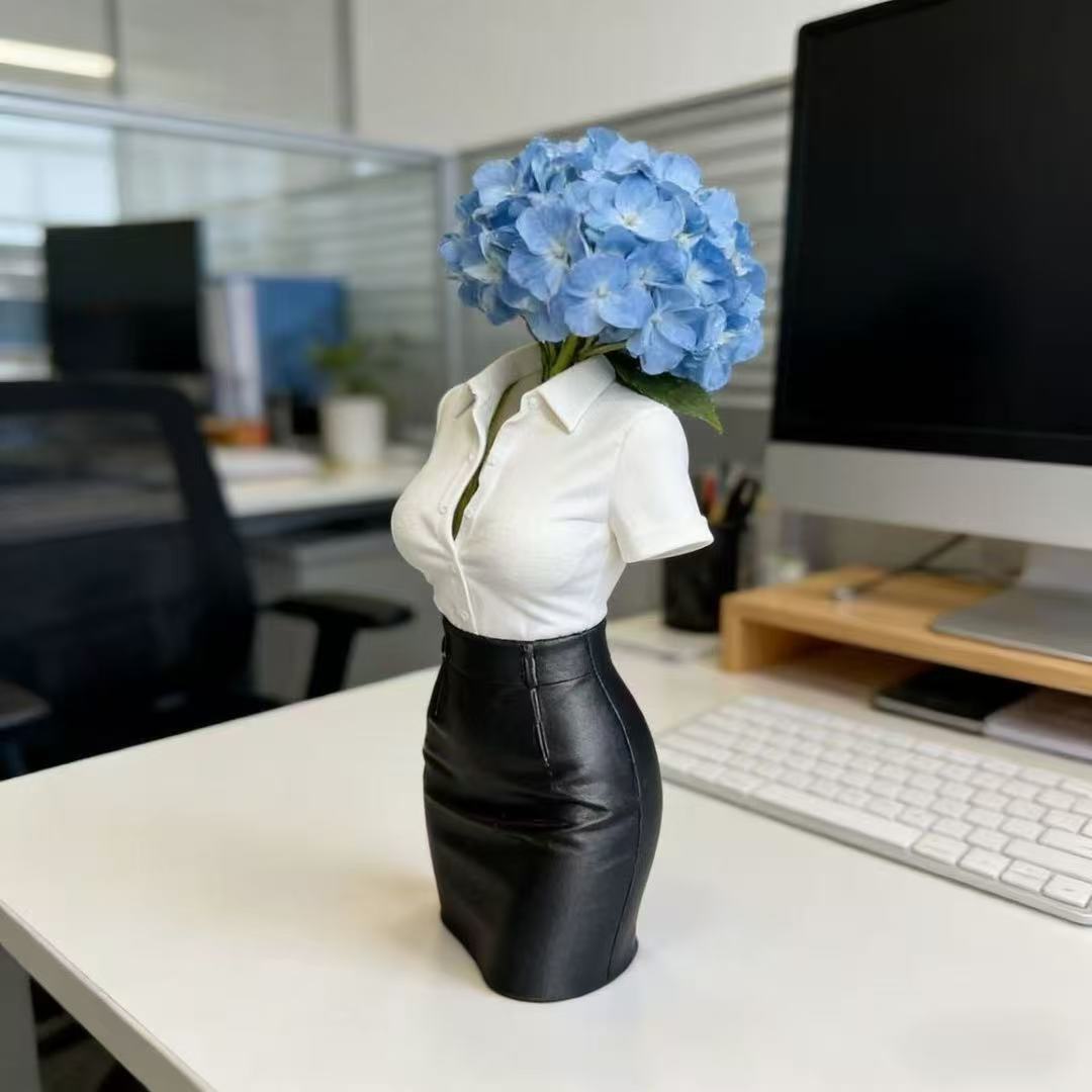 3D Printing Vase - 3D-geprinte sexy kantoor dame lichaamsvaas creatieve