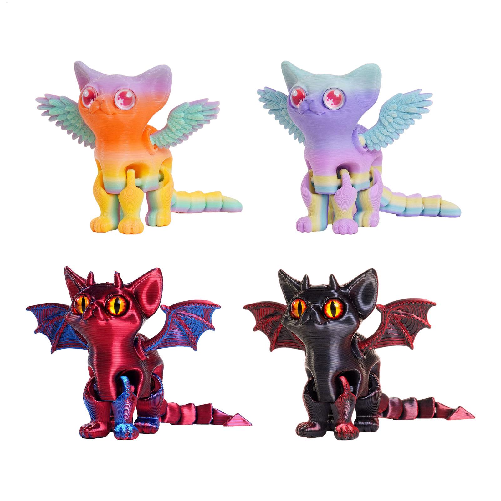 3D Printing Idea - 3D-geprinte dierenfiguur, 3D-geprinte kat, beweegbare ornament