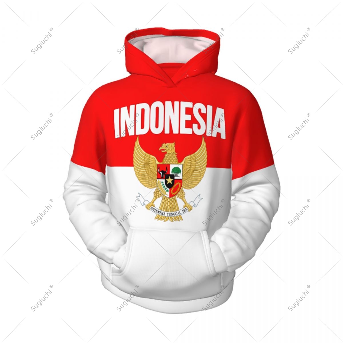 3D Printing Indonesia - Unisex 3D Jeugdhoodie Indonesische vlag Kinderen