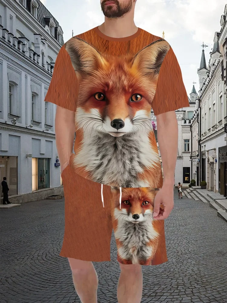 3D Printing Design Free - Zomer Nieuwe Heren O-hals T-shirt Sets