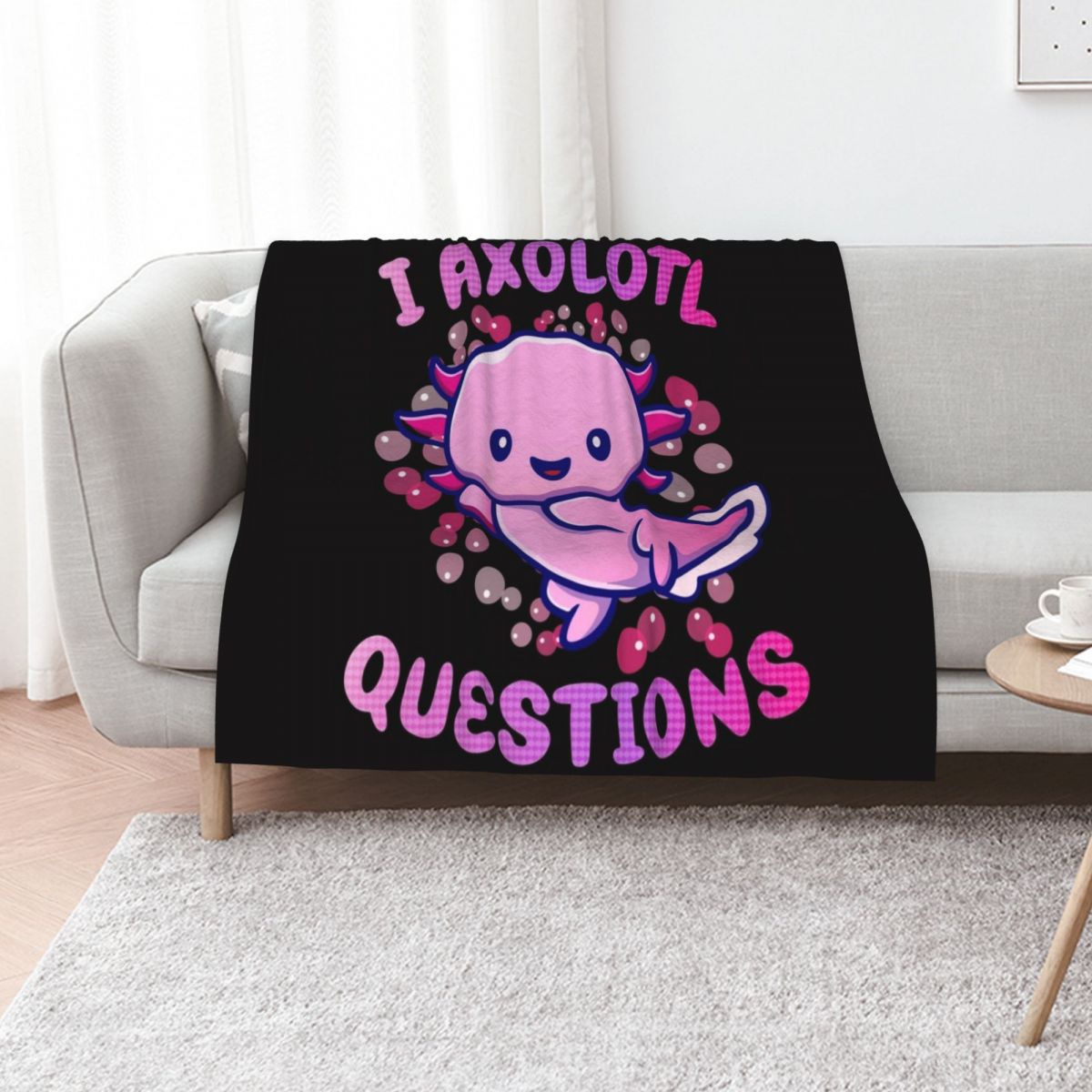 3D Printing Question - i axolotl questions Throw Blanket Elegante