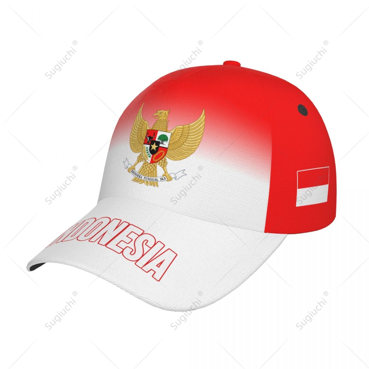 3D Printing Indonesia - Unisex baseballpet hoed Indonesië vlag kleurverloop