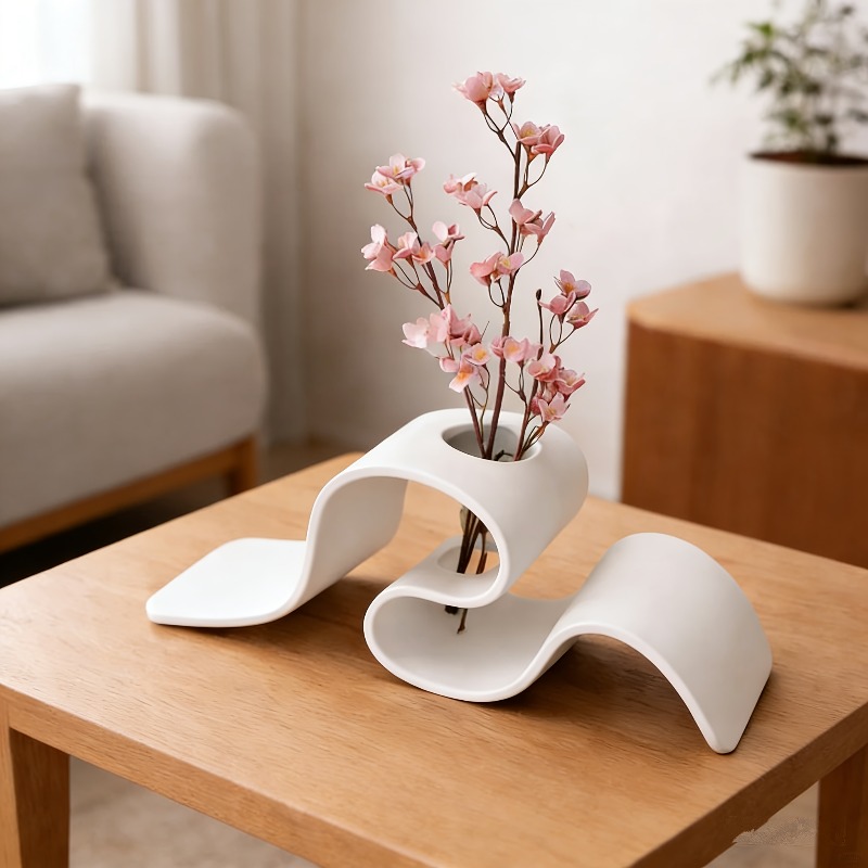 3D Printing Vase - 1pc Moderne Minimalistische Gebogen 3D Geprinte