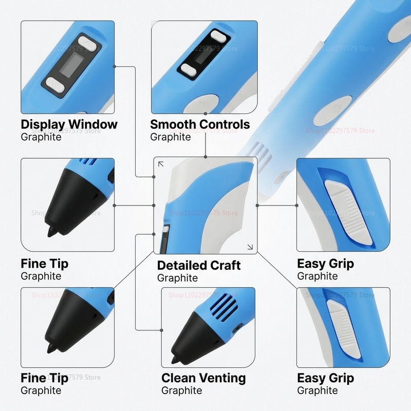 3D-printpen met 9M PLA-filamen - 3D Printing Pen For Adults recensie en prijs