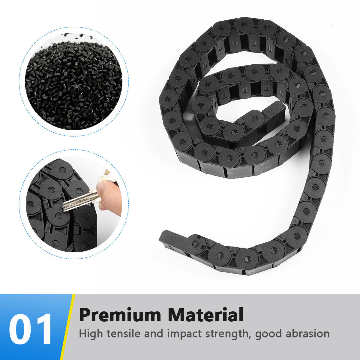 1M Zwarte Plastic Kabeldragerk - 3D Printing Cnc recensie en prijs